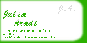 julia aradi business card